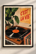 C'est La Vie vinyl A4 framed poster