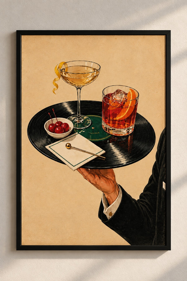 Retro Cocktail Vinyl Poster