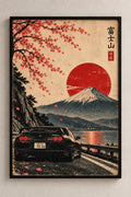 Toyota Supra MK4 Mount Fuji A4 framed poster
