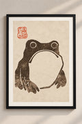 Vintage Japanese Frog A4 framed poster