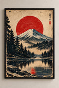 Vintage Mount Fuji A4 framed poster