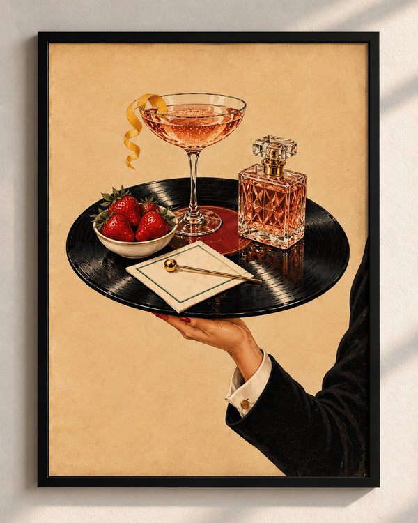 Vintage Perfume & Cocktail Tray Poster