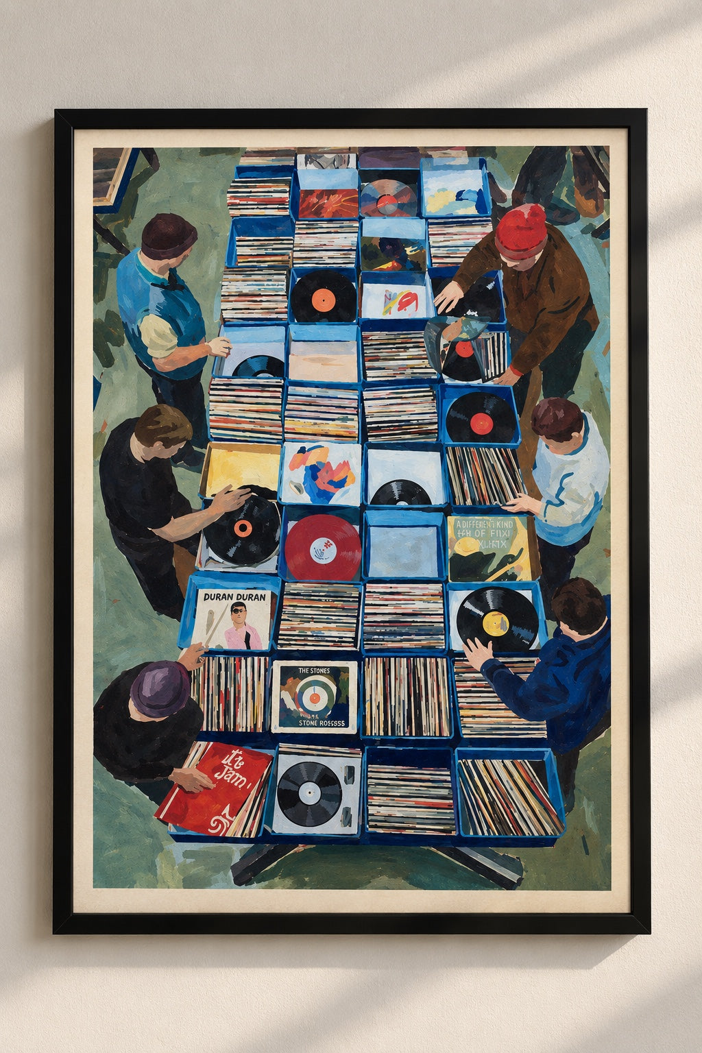 Vintage Record Fair A4 framed poster